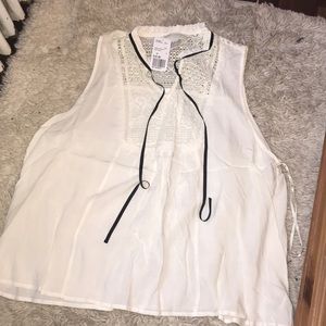 NWT! Forever 21+ white lace detail top